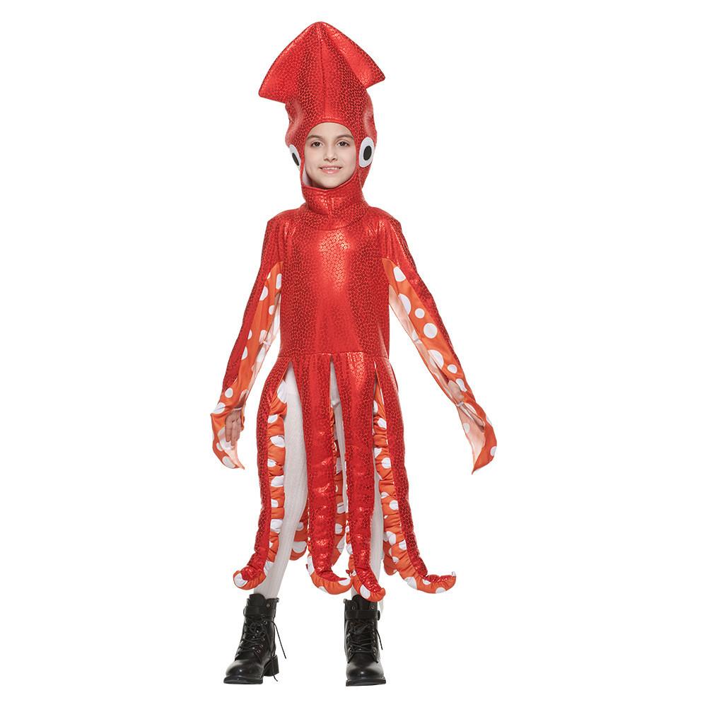 Halloween Octopus Child Costume For Kids Boys Girls School Party Plush Polyester