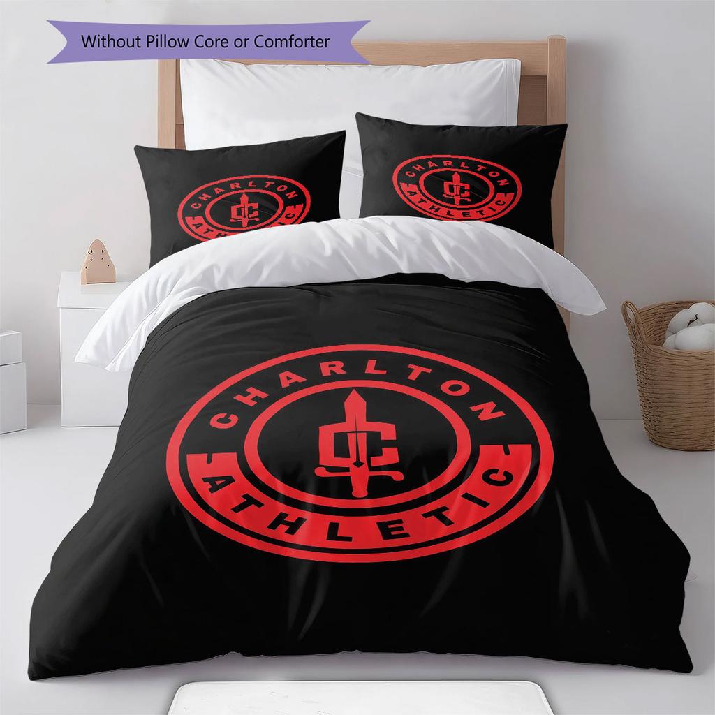 Charlton Athletic Pattern Bedding Home Decoration Birthday Gift ( 1 duvet cover + 2 pillowcase, without core),fan merchandise.