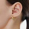 Champagne First Moon Silver (Y) One-Touch Earrings S HL2E66244Y9XXX