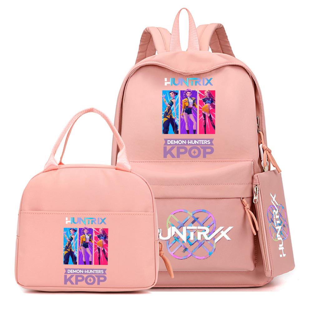 3 Stück/Set Süßer Anime K-Pop Bedruckter Rucksack mit Handtasche Federmäppchen für Teenager Schüler Junge Mädchen Schultasche Bücherrucksack Große Kapazität Reisetasche