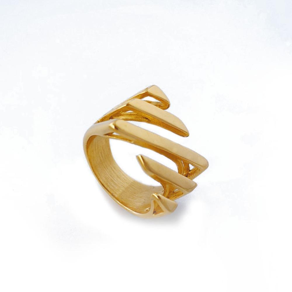 Fashion Titanium Steel Ring Women 18K Gold Color Simple Elegant Stainless Steel Trendy Ring