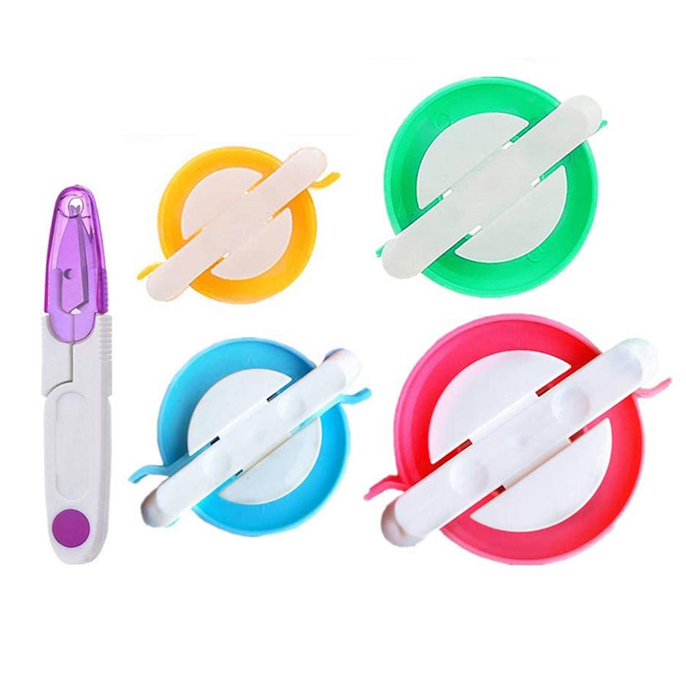 Pom Pom Maker 4 Sizes Pompom Maker Tool Set with a Thread Cutter Scissors DIY Wool Yarn Knitting Craft Project for Kids&Adult