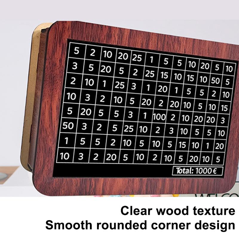 Wooden Money Saving Box Money Storage Bank With Saving Money Goals Counter Reusable Handmade Piggy Bank Coin Tray Storage Case