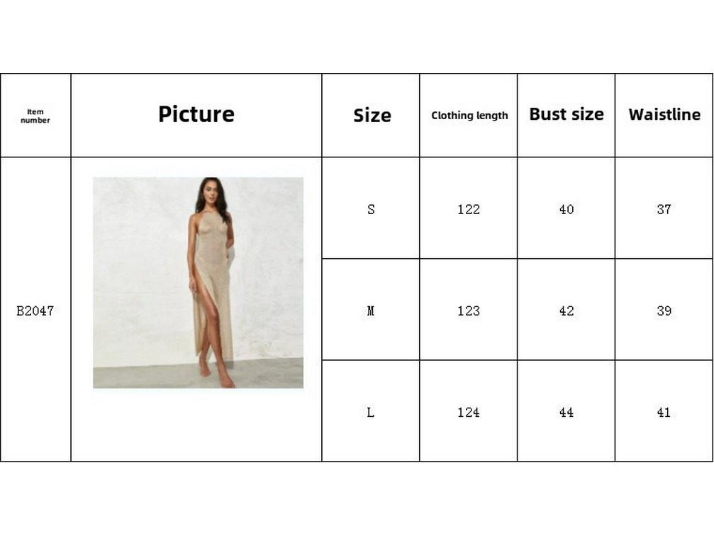 2023 Double-Sided High-Slit Knitted Sling Dress