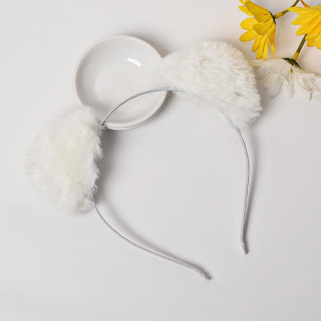 Fashion Fox Cat Ear Hair Band Popular Plush Cat Ear Headband Black White Soft Hairband with Bells Party Cosplay Hair Accessories
