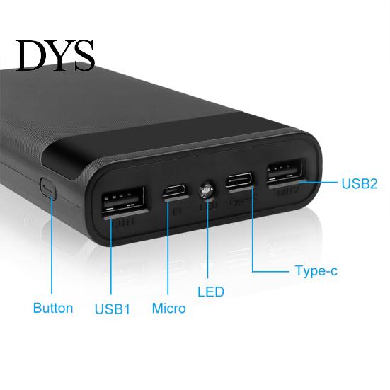 Power Bank Box Shell with Digital Display Plug Play Large Capacity Dual USB Battery Phone Output LED Lamp 6x18650 Charger Case Supply