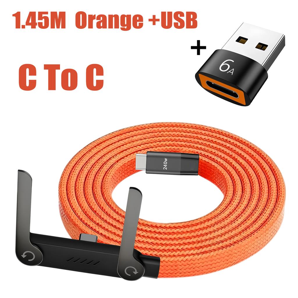Foldable Charging Cable With Integrated Stand Fast Charging Cable Phone Tablet 111W Ultra-Fast Data Cable Phone Holder