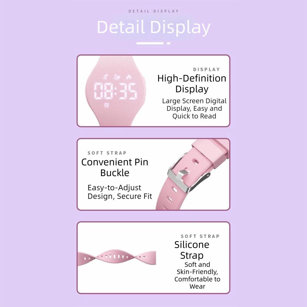 LED Digital Vibrating Alarm Clock Waterproof Electronic Watch Fashion Silent Wristband  Teenager