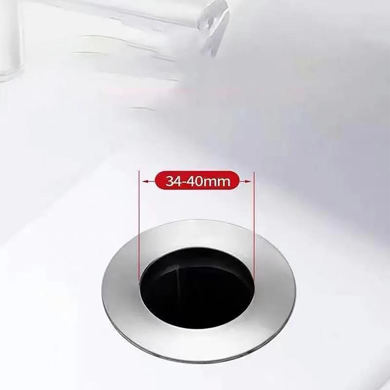 With Hair Catcher Bathroom Sink Drain Stopper Easy Push Type Universal Rebound Drain Plug Filter Basin Pop Up Chrome Sink Filter