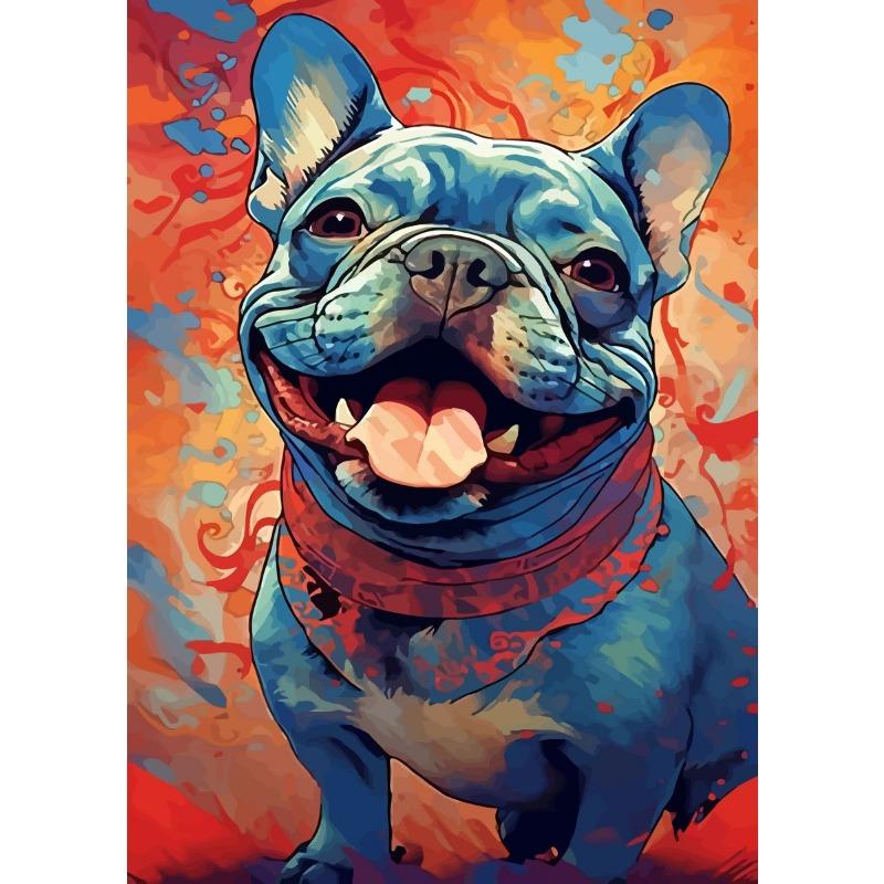 The French Bulldogs Vintage Poster Canvas Prints Ukiyoe Bulldogs Wall Art Decor Aesthetic Prints Dog Home Room Wall Decoration