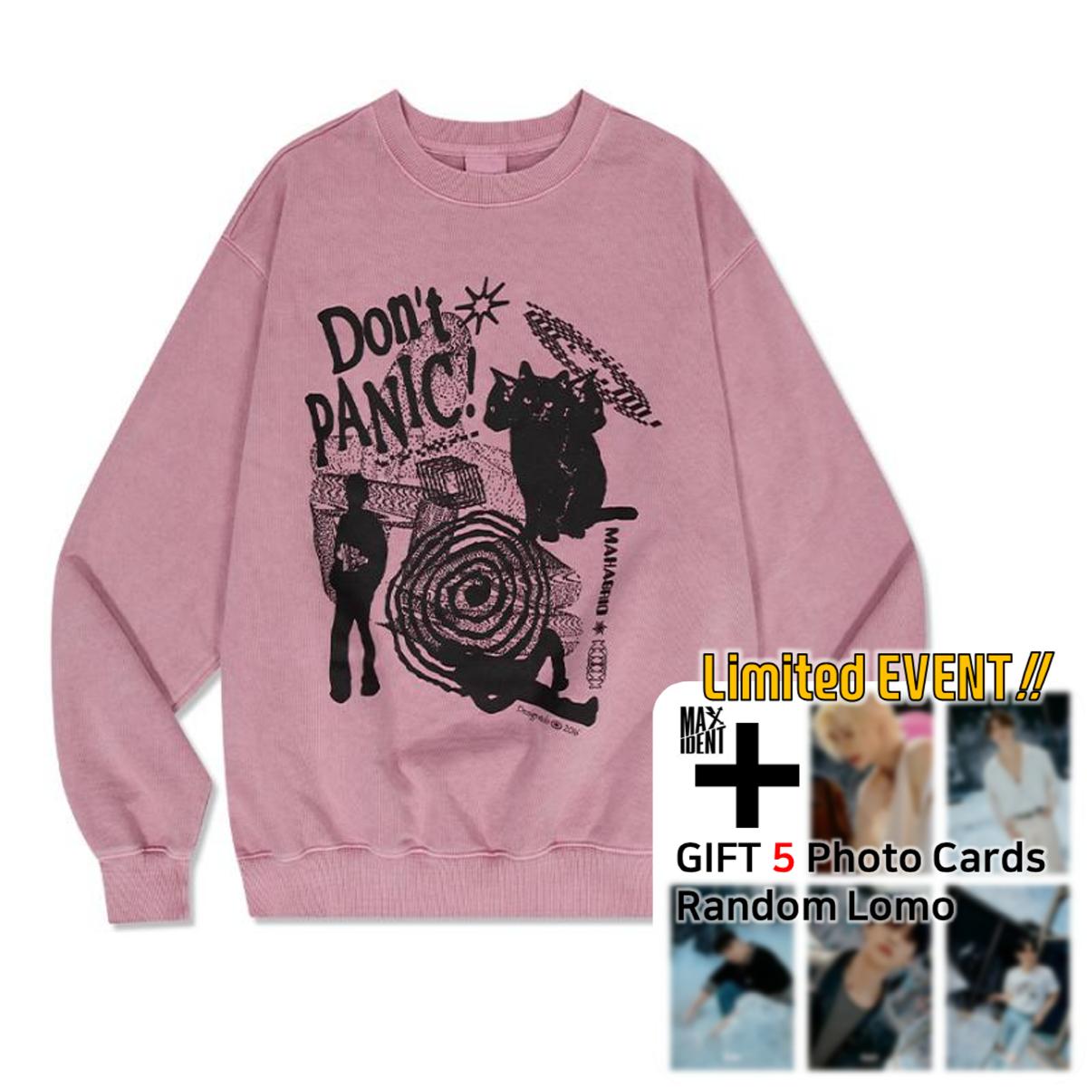 

[Stray Kids] Совместная работа Stray Kids и Mahagrid, толстовка Don t Panic Pigment Pink (Подарочная Фотокарта Ломо) S розовый