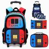 Mochila con Ruedas Mejorada para Niños 2025 con Consola de Juegos Bolsa Escolar para Estudiantes Ligera Azul