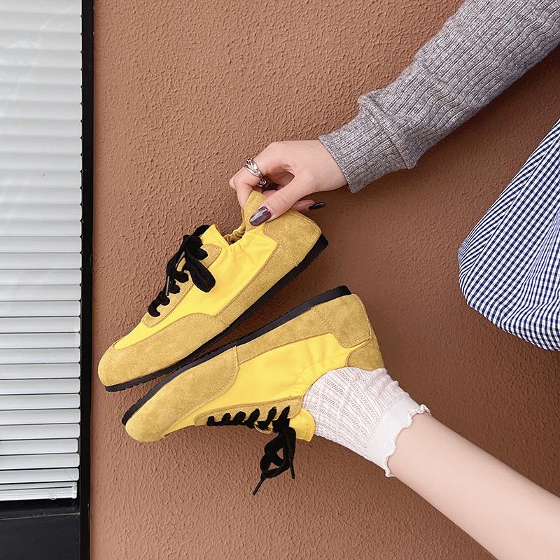 Women's new soft-soled soft-faced women's shoes board shoes high-end sense lightweight casual lace-up single shoes