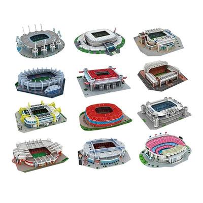 3D Puzzle Football Stadium Field DIY Soccer Building Model Assembly Handmade Toys Desktop Decorations