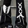 Summer Solid Bandage Pile Sock Bows Sweet Pantyhose Subculture-Japanese-Cute Style Jokers Leg Covers for Womens