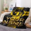 Custom Name,BSC Young Boys Printed Flannel Blanket, soft throw for bedroom sofa, washable, Christmas present, great gift.