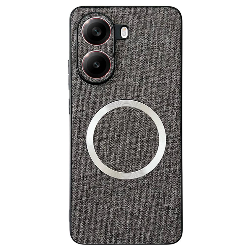 For Xiaomi Poco X7 Pro 5G Case Drop-Proof TPU+Cloth Back Phone Cover Compatible with MagSafe