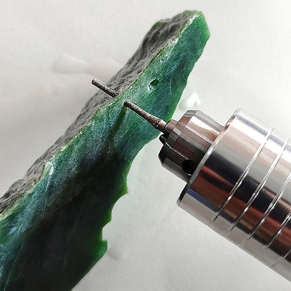 10Pcs 0.8-2.5mm Diamond Coated Drill Bits Silver Grinding Burr Bits  For Drilling Glass Woodworking