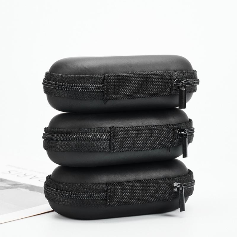 Portable Hard Shell Earphone Case Shockproof Waterproof Headphone Storage Bag With Zipper Universal Carrying Pouch For In-Ear