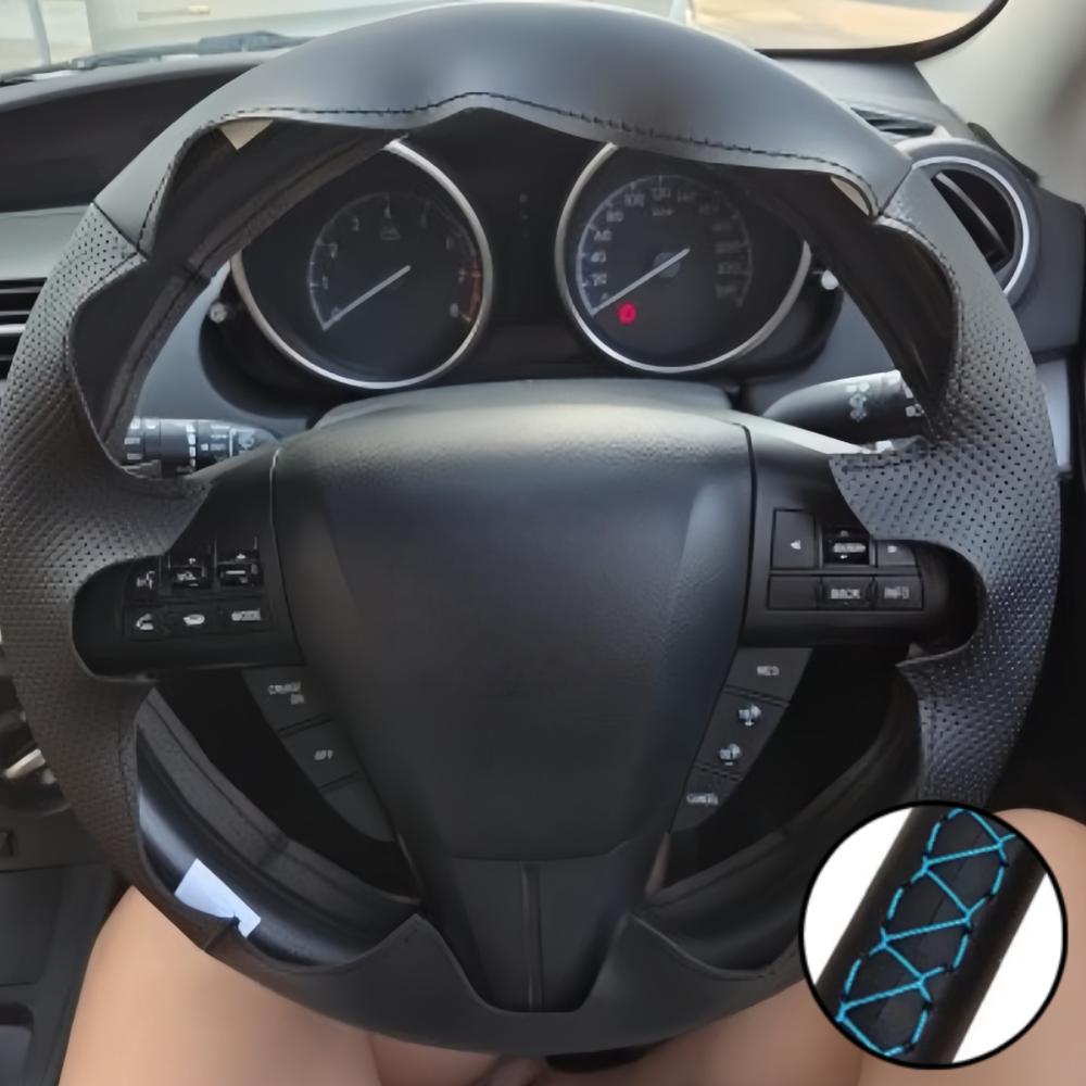 Car Accessories Hand Stitched Microfiber leather Steering Wheel Cover For Mazda 3 Axela 2008-2013 5 2011-2013 CX-7 2010-2016