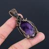 Amethyst Pendant Gemstone Jewelry, 999 Copper Wire Wrapped  Pendant, Gift For Women Handmade Pendant
