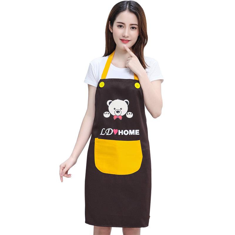 Custom Cartoon Bear Apron - Anti-Oil, Printed Logo for Kitchen and Supermarket Use