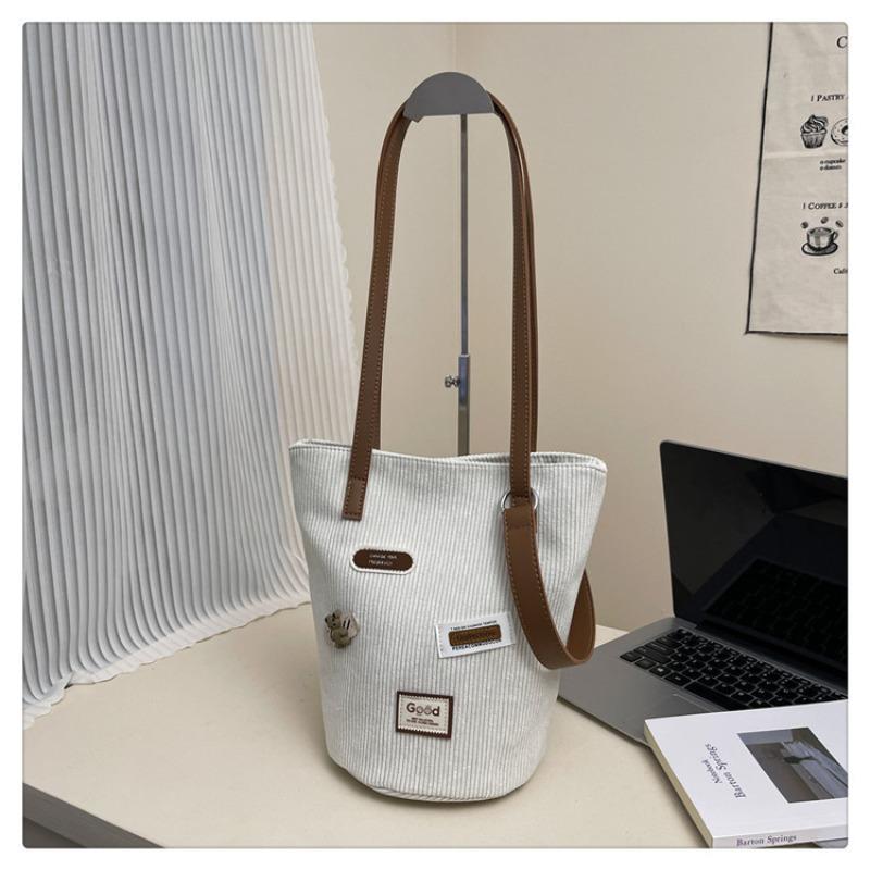 

Corduroy bag women s large-capacity new autumn and winter velvet shoulder messenger bag bucket bag белый