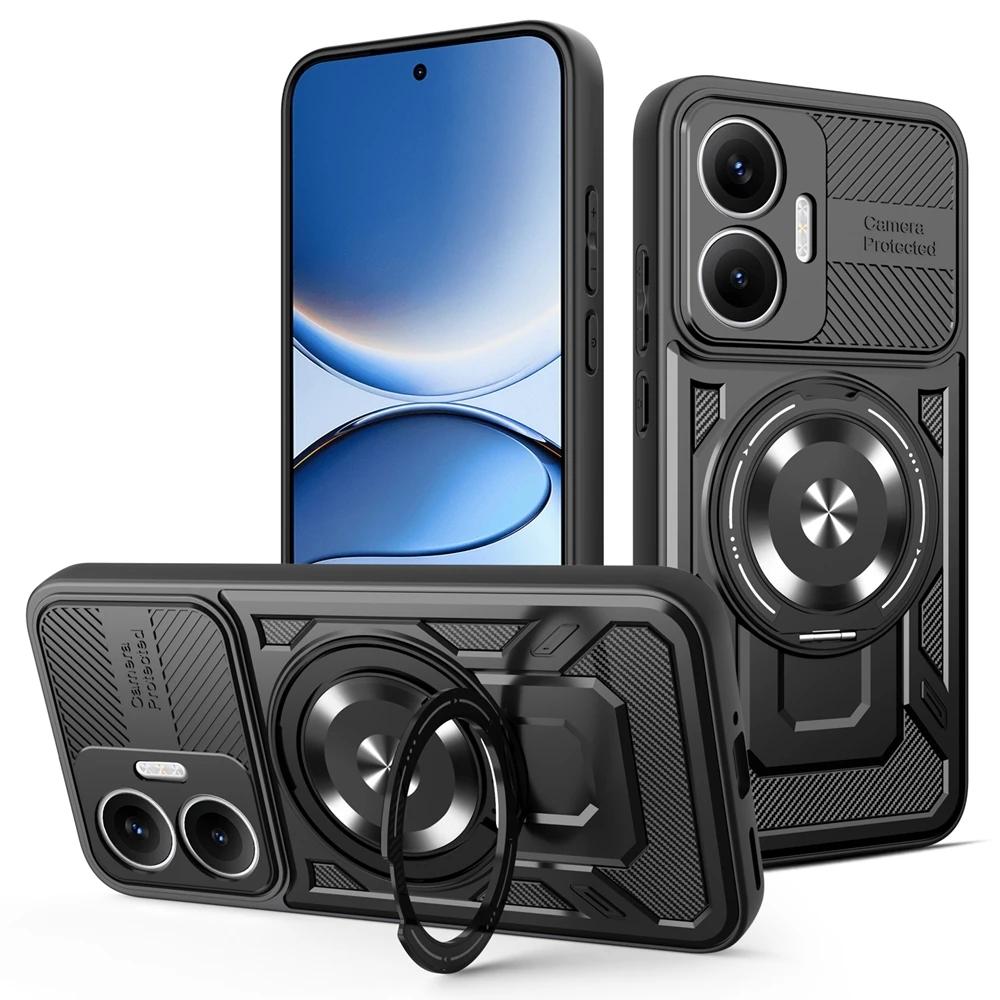 For POCO F7 5G Case Car Magnetic Ring Holder Armor Shockproof Coque For Xiaomi Mi Poco F7 PocoF7 Lens Protect Cover