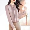 Heavy Silk Shirt Women's Long-sleeved Spring Clothes New Temperament V-neck Mulberry Silk Top