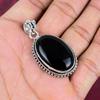 Black Onyx Handmade Gemstone Pendant, 925 Solid Sterling Silver Pendant Antique Jewelry, For Engagement Gift