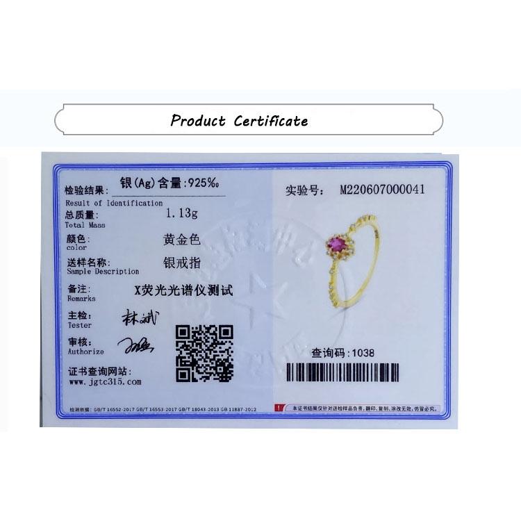 Exquisite Gold Inlaid Red Zircon Ring S925 Silver Ring for Women's Fashion Party Jewelry Sterling Silver Jewelry Elegant Wedding Bridal Ring