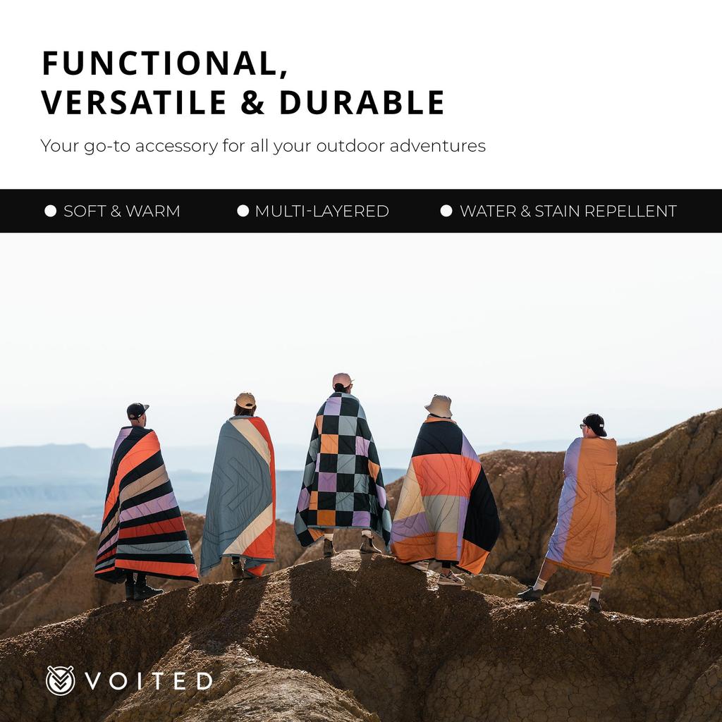 VOITED Outdoor Ripstop Pillow Blanket - Multipurpose InsulatedWaterproof Blanket for Camping, Hiking, PicnicsBeach