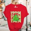 Women Fashion T Shirt Christmas Mama Print Funny Tops Womens Casual TShirt Christmas Holiday Xmas Party Tee Aesthetic Clothes