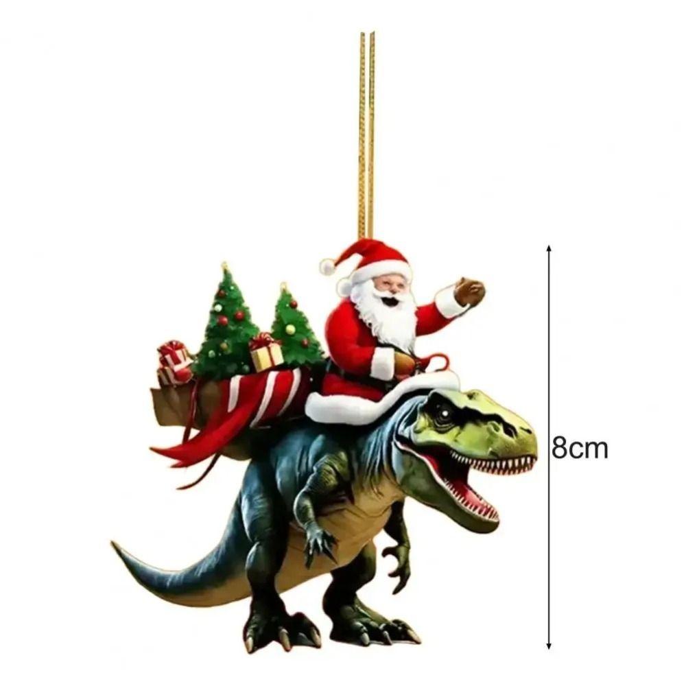 Acrylic Christmas Pendant 2D Dinosaur Ornament  for Christmas Tree Mantel Decor