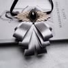Fashion Faux Stone Men's Suit Lapel Flowers Alloy Polyester Bow Tie Necktie Neck Decoration Groom Formal Suit