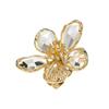Exaggerated Crystal Flower Ring with Feminine Charm Fashionable Open Ring Design Index Finger Ring