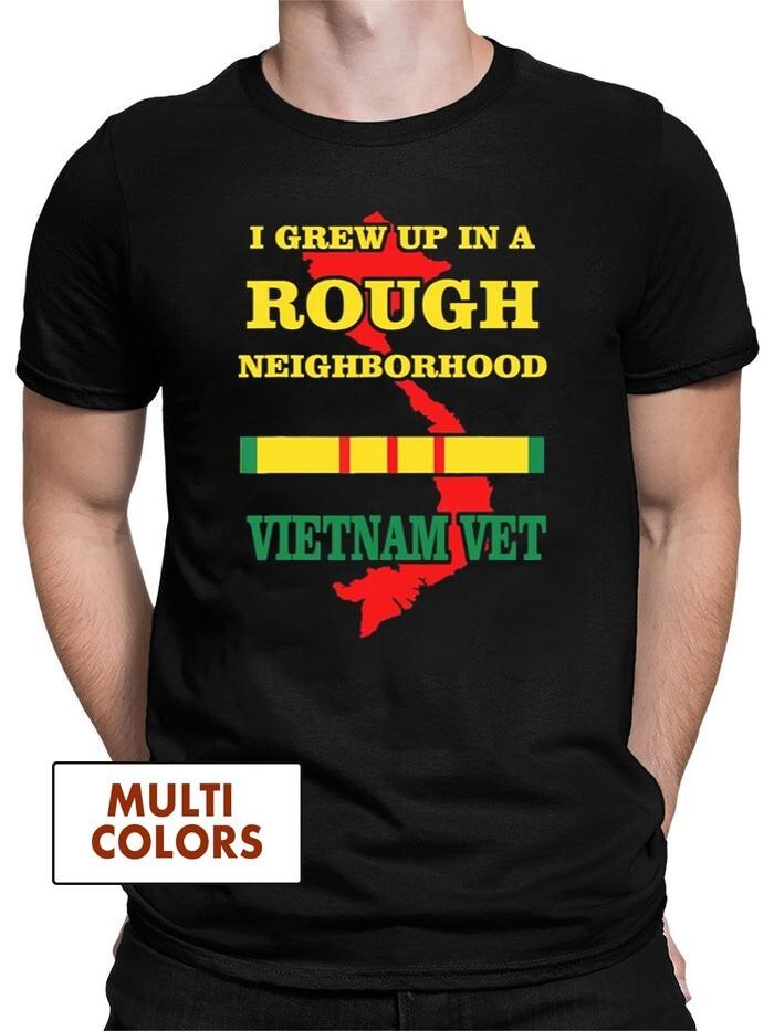 Vietnam Veteran Rough Neighborhood T-Shirt - Unisex Fit, Cotton Black