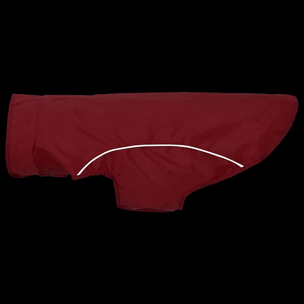 Dog Raincoat with Reflective Strips Polyester Red Size L