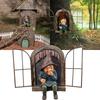 Lifelike Elf Out The Door Naughty Gnome Garden Sculpture Tree Hugger Outdoor Yard Ornament