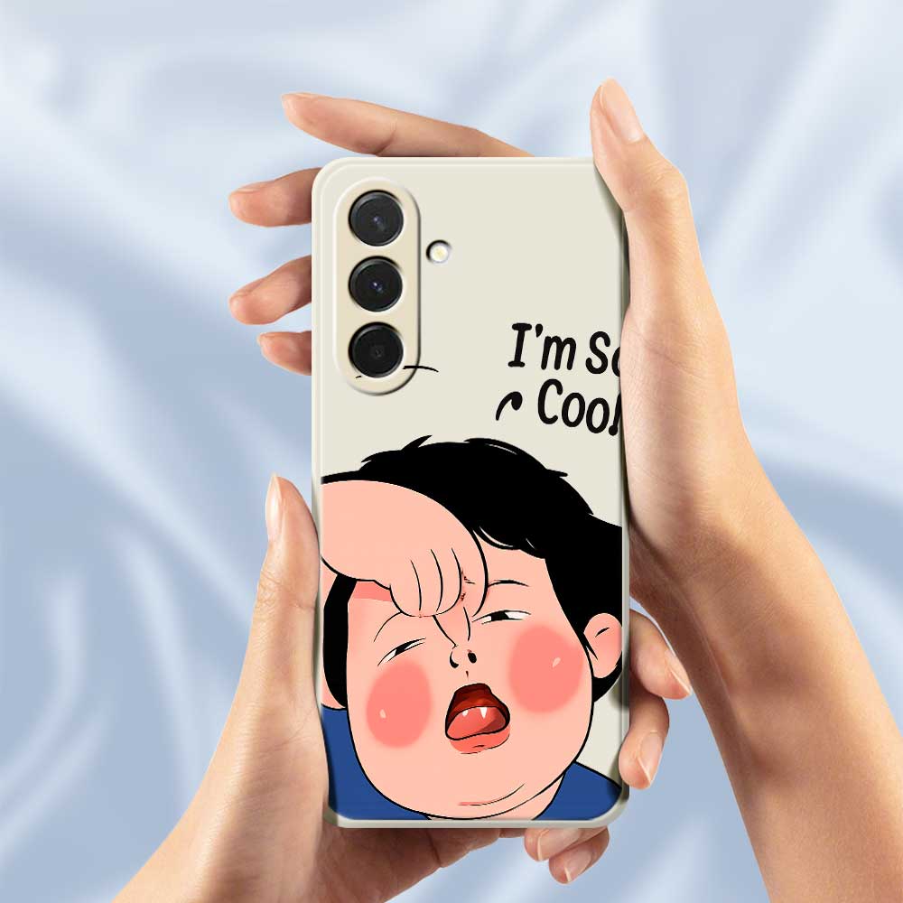 For Samsung Galaxy A36 5G Case Make Faces Kid Pattern Printing Straight Edge TPU Phone Back Cover