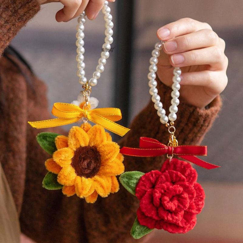 Kit de Matériaux DIY Tournesol 2 Pièces Pendentif de Voiture Fait Main Cadeau, pour Décoration de Maison Cadeau de Fête de Fête