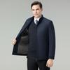 Men's Middle-Aged Business Casual Stand Collar Cotton Padded Jacket - Lightweight, Non-Iron, Warm Autumn/Winter Wear