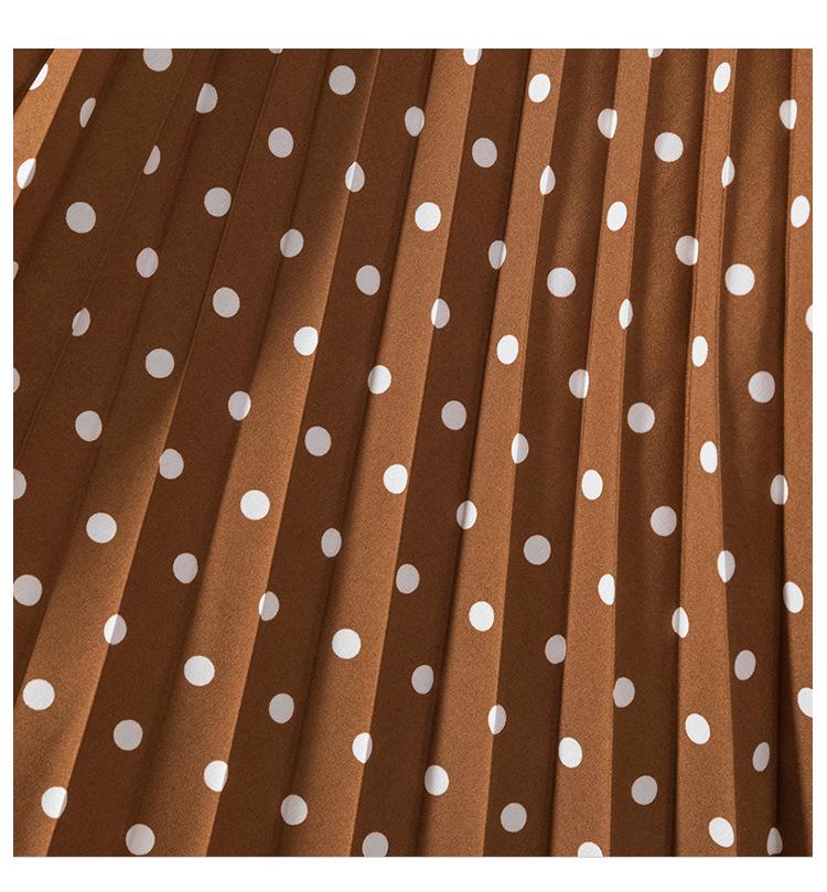 2025 Plus Size Korean Polka Dot High-Waist Casual A-line Long Skirt