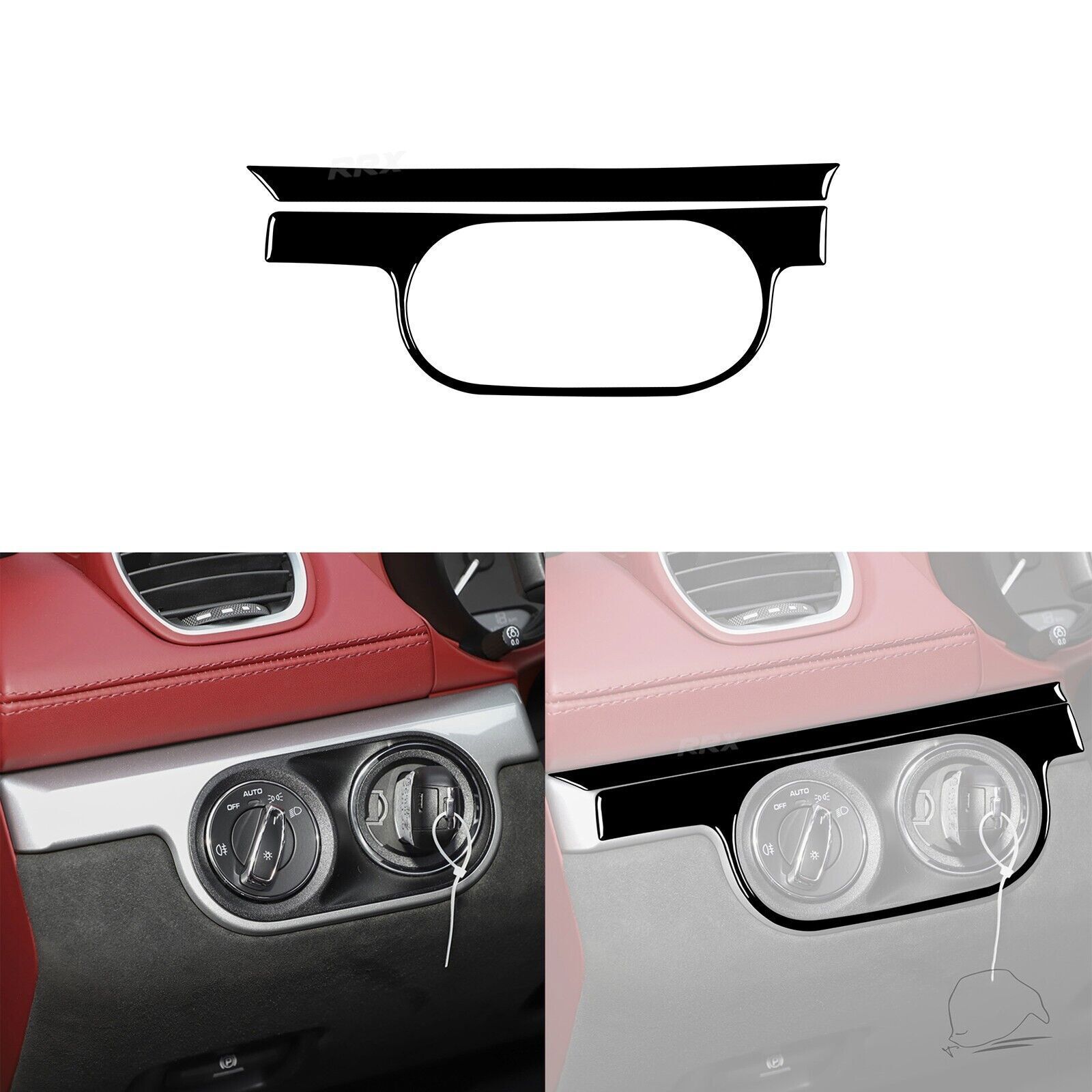 Piano Black Dashboard Headlight Switch Cover For Porsche 718 982 Boxster Cayman