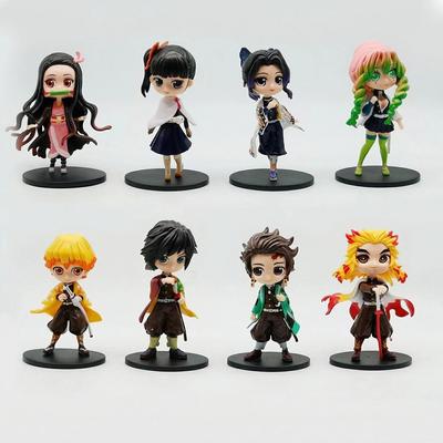 Demon Slayer Kimetsu No Yaiba Version Figure Nezuko Tanjirou Zenitsu Shinobu Kyoujurou Mitsuri Adorable Model Toy Q PVC Kid Friendly Entertaining Fun