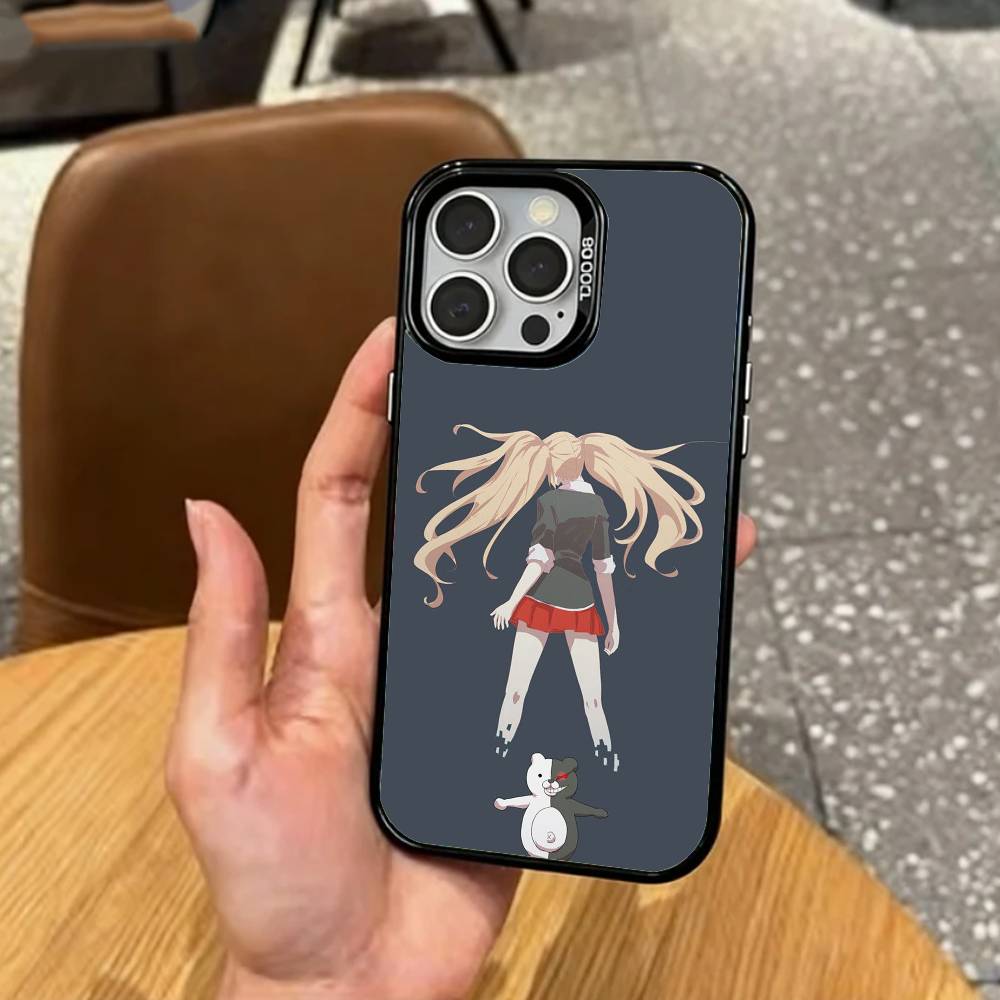 J-Junko E-Enoshima Anime   Phone Case For iPhone17,16,15,14,13,12,11 Plus,Pro Max Colored Silver Plated Inside Cover