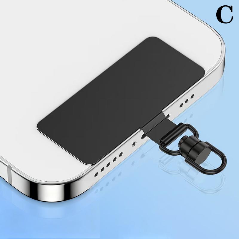 Steel Phone Lanyard Gasket Patch Anti-Lost Anti Fall Mobile Phone Rope Card Metal Clip Strap Hang Cord Tab Accessories