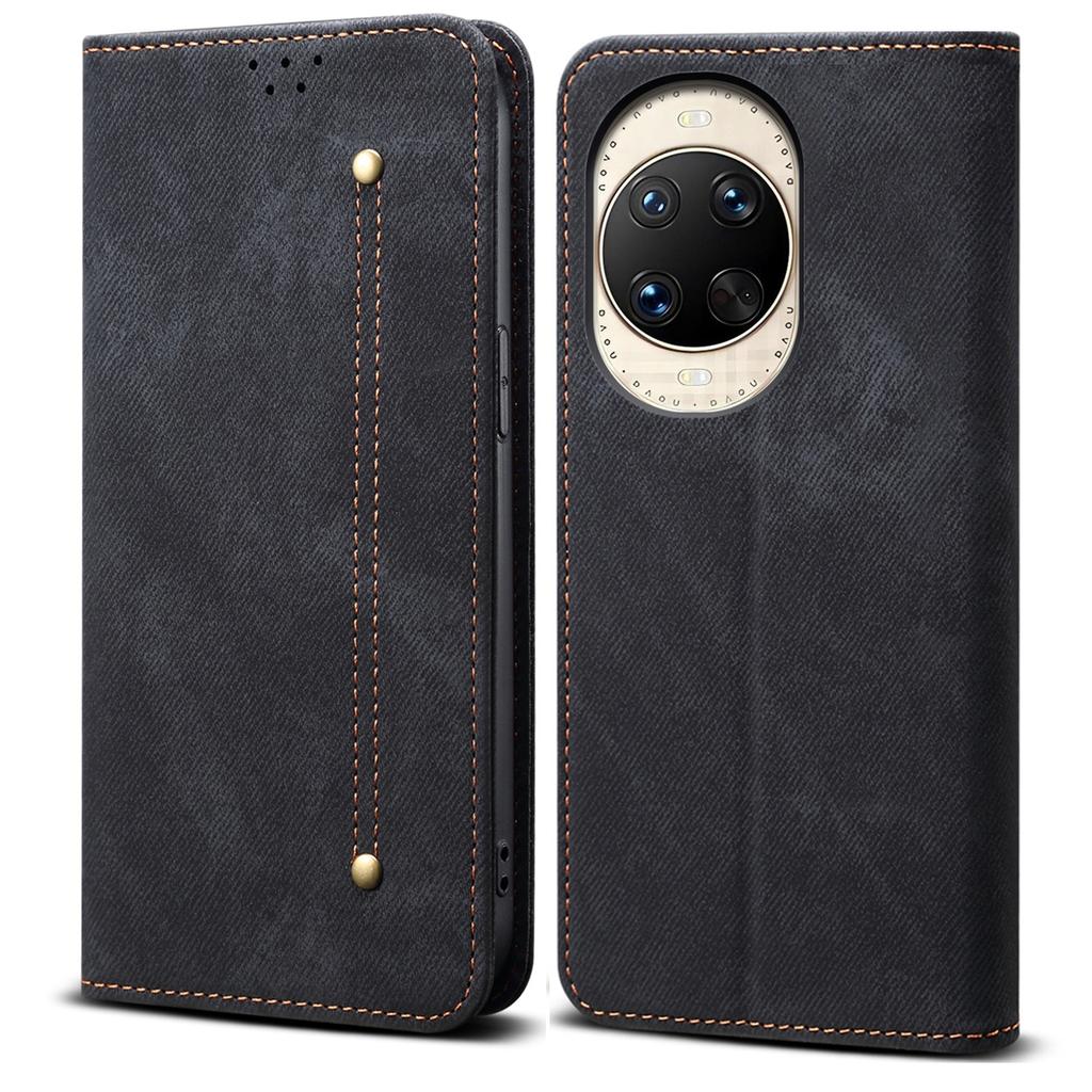 For Huawei nova 14 Ultra 5G Case Jeans Cloth Texture Anti-Scratch Leather Stand Phone Cover