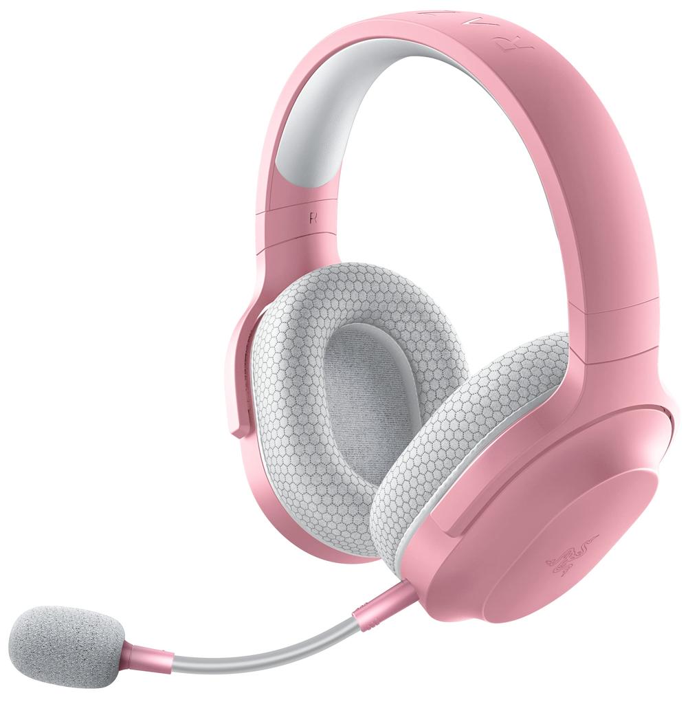 Razer Barracuda X Quartz Pink Wireless Gaming Headset with TriForce 40mm Detachable HyperClear Cardioid Battery Dongle for Quick Compatible with and