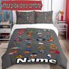 3pcs Duvet Cover Set (1*Duvet Cover + 2*Pillowcase, Without Core), Custom Name basketball Pattern Bedding Set, Home Bedroom Decor Gift